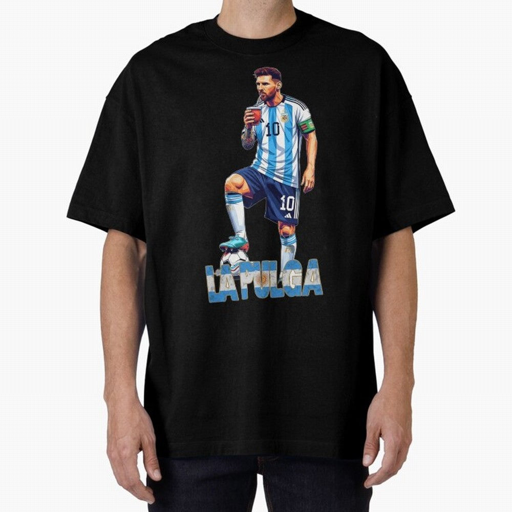 Messi the Flea Drinking Mate ¨C Unique Design by The Goat Classic T-Shirt Join Supporters Worldwide for FIFA World Cup 2026 USA Canada Mexico Connected to Mbappe, England, France and Netherlands Energy, Football History, Final Match Energy, Crowd