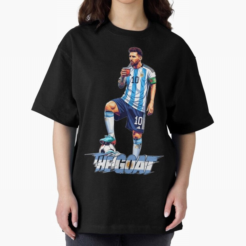 Messi Illustrated Style Drinking Mate ¨C Unique Design by The Goat Classic T-Shirt Treasure Match Day Hype around FIFA World Cup 2026 USA Canada Mexico, Mbappe, Netherlands, Champion Mindset, Group Stage Buzz, Knockout Tension and Passionate Fan