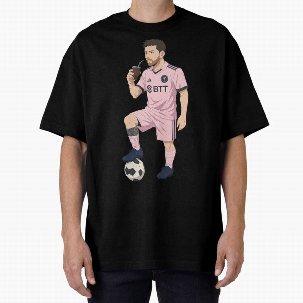 Lionel Messi Anime Style Drinking Mate - The Goat Inter Miami Classic T-Shirt Bring a Vintage Feel to the FIFA World Cup 2026 Group Stage Journey through Haaland Highlights, Brazil Pride, Vintage Soccer Flavor, Modern Football Stars, National Flags