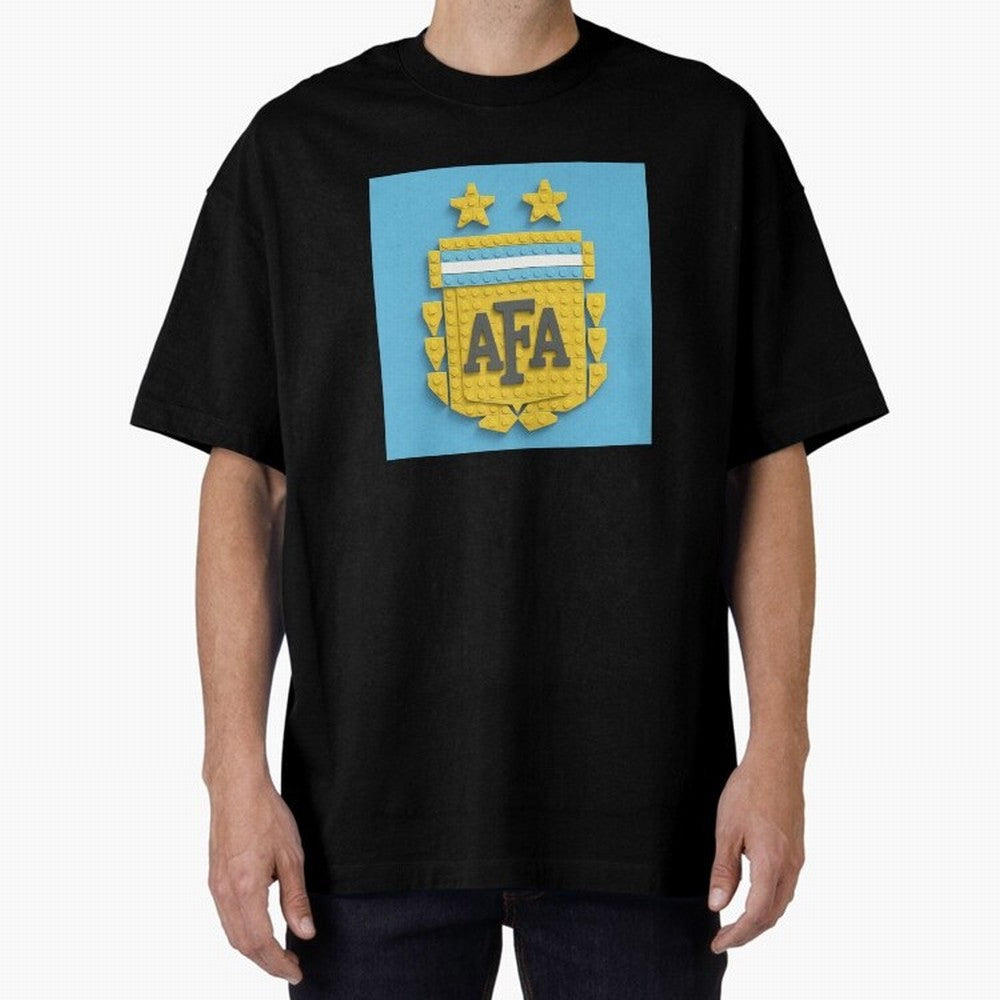 Argentina Blocks Oversized T-Shirt Stand with the FIFA World Cup 2026 Journey through Messi and Cristiano Ronaldo Highlights, Argentina and Brazil Pride, Fan Favorite Moments, National Team Passion, Big Match Drama and Soccer History; Great for
