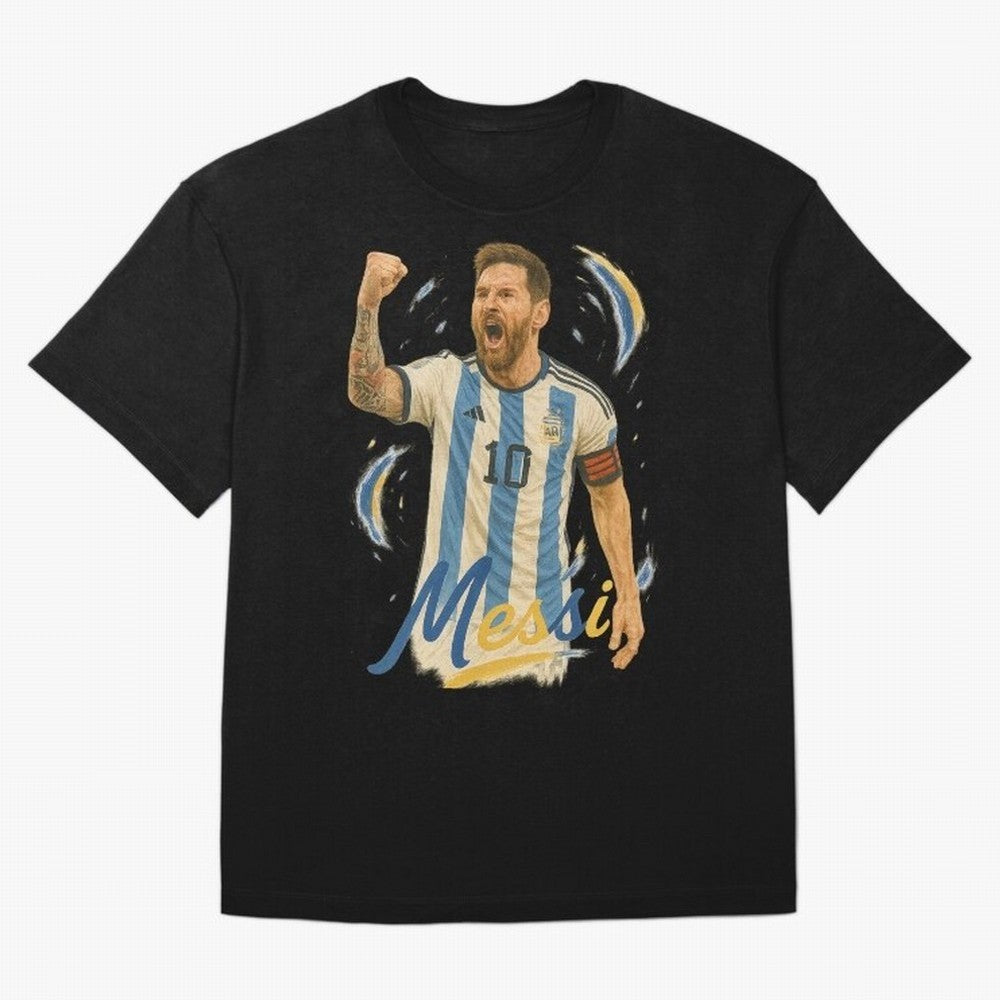 Lionel Messi Argentina Art ¨C Iconic World Cup Champion Tribute Design	 Oversized T-Shirt Step into FIFA World Cup 2026 Group Stage for Fans of Neymar and England and Germany, Bringing Stadium Chants, National Pride, Trophy Dreams and Unforgettable