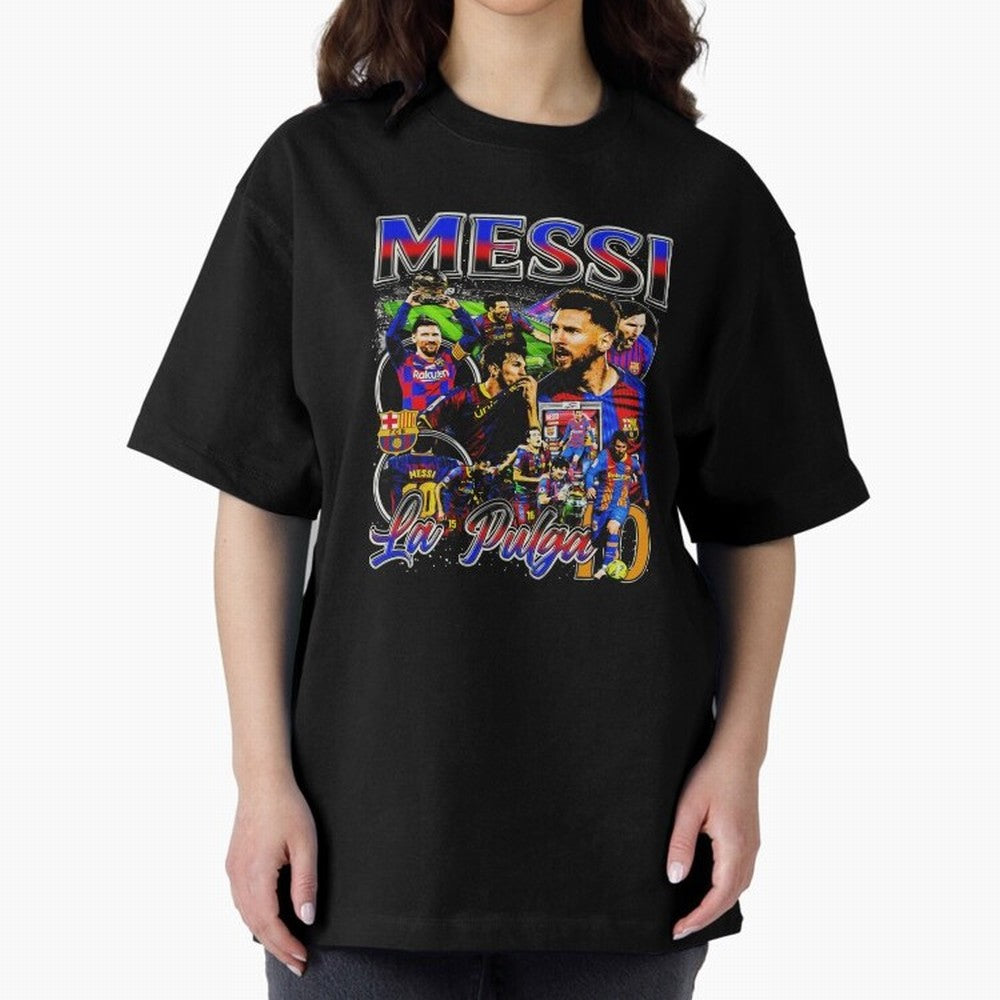 Lionel Messi La Pulga Oversized T-Shirt Make Every Kick Count in the FIFA World Cup 2026 USA Canada Mexico Journey through Haaland and Mbappe Highlights, Portugal, Spain and Germany Pride, Classic Soccer Heritage, Championship Pressure, Fan Loyalty
