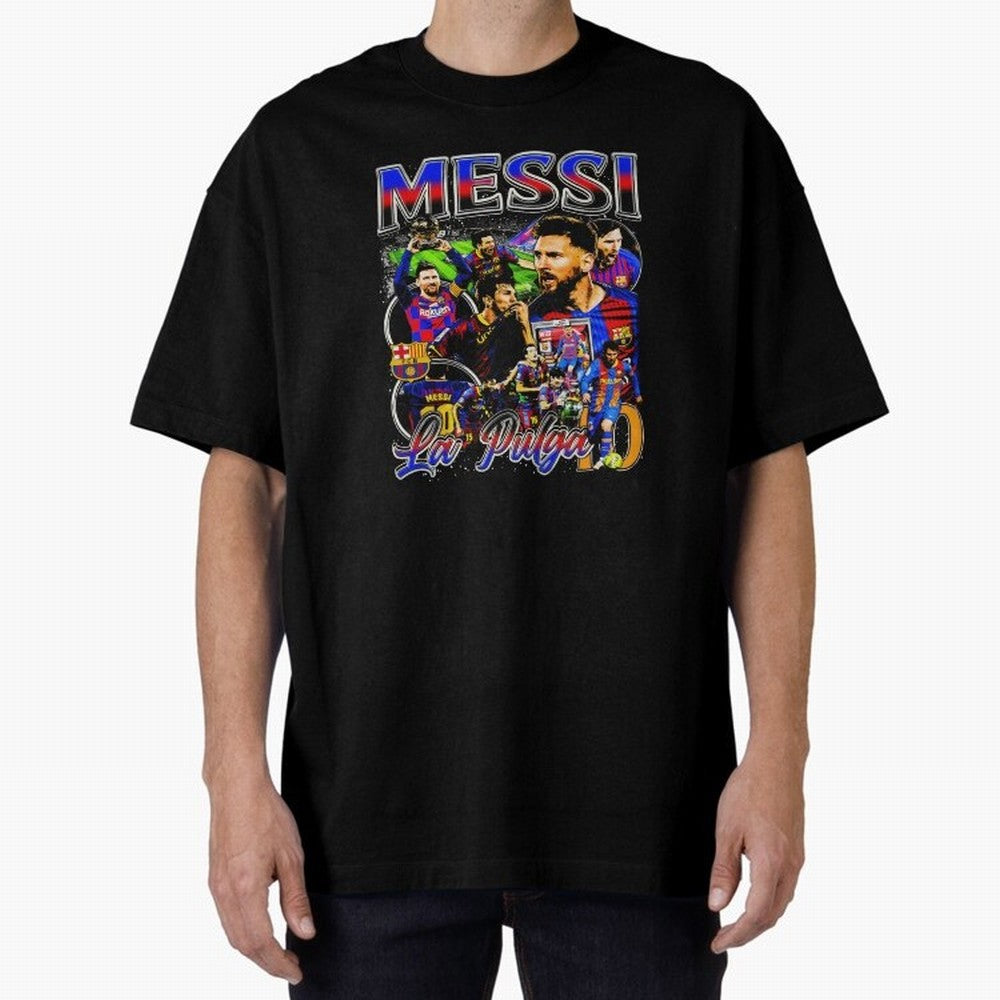 Lionel Messi La Pulga Oversized T-Shirt Make Every Kick Count in the FIFA World Cup 2026 USA Canada Mexico Journey through Haaland and Mbappe Highlights, Portugal, Spain and Germany Pride, Classic Soccer Heritage, Championship Pressure, Fan Loyalty