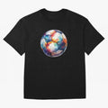 Football Soccer Ball Watercolor Illustration Drawing (Black BG) Oversized T-Shirt Show Fan Pride Across FIFA World Cup 2026 Centered on CR7 and Messi, Portugal, Spain and Germany Energy, Game Day Rituals, Football Legends, Country Pride and the