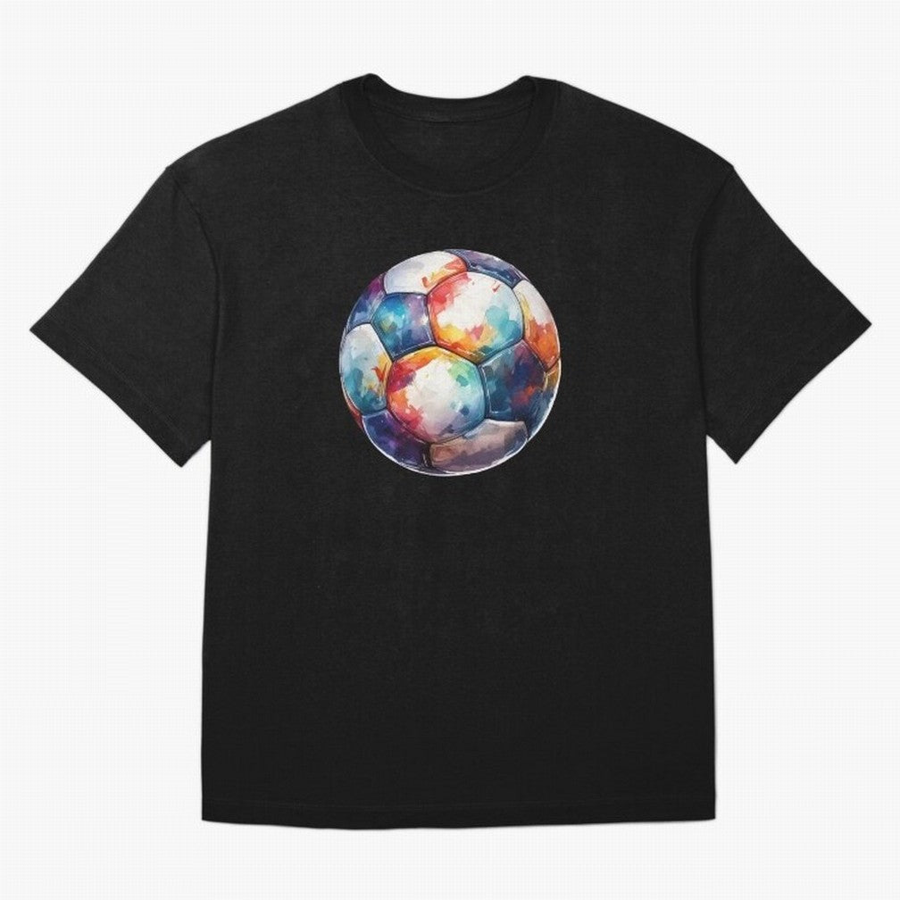 Football Soccer Ball Watercolor Illustration Drawing Classic T-Shirt Share FIFA World Cup 2026 Driven by Mbappe, France Energy, Vintage Soccer Flavor, Modern Football Stars, National Flags and Final Night Emotion; Ideal for Fans Who Follow Messi,