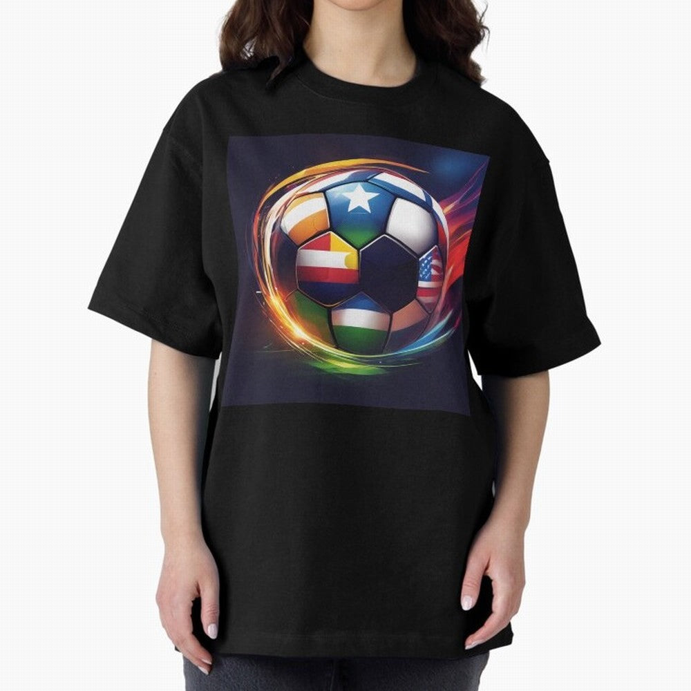 Soccer 2 Oversized T-Shirt Back Your Heroes with FIFA World Cup 2026 USA Canada Mexico for Fans of Neymar and France, Bringing Tournament Hype, Historic Matchups, Family Viewing Parties and Global Sports Pride; Great for Watch Parties, Sports Bars,