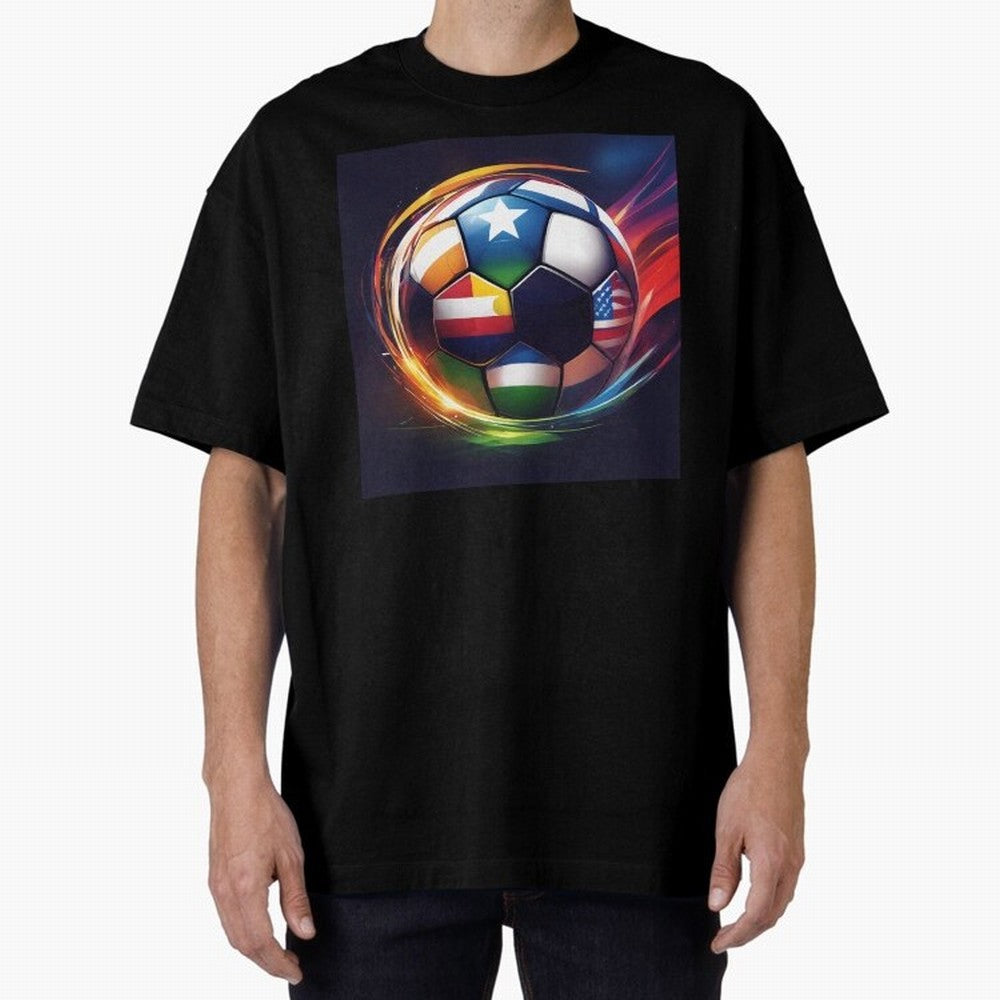 Soccer 2 Oversized T-Shirt Back Your Heroes with FIFA World Cup 2026 USA Canada Mexico for Fans of Neymar and France, Bringing Tournament Hype, Historic Matchups, Family Viewing Parties and Global Sports Pride; Great for Watch Parties, Sports Bars,