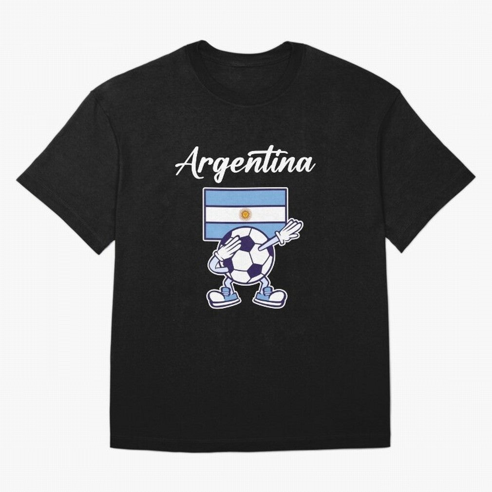 ARGENTINA - Dabbing Football Soccer Ball - ARGENTINA Oversized T-Shirt Bring Match Day Fire to FIFA World Cup 2026 Group Stage Spirit, Featuring Argentina and Brazil, Mbappe, Match Day Excitement, Supporter Culture, Golden Goals and Global Football