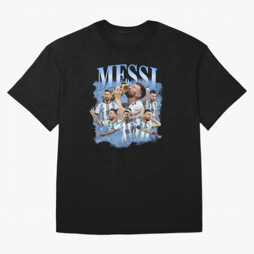 Lionel Messi Footballer Classic T-Shirt Follow the Final Road of FIFA World Cup 2026 USA Canada Mexico Spirit, Highlighting England and Germany, Messi and Cristiano Ronaldo, Match Day Excitement, Supporter Culture, Golden Goals and Global Football