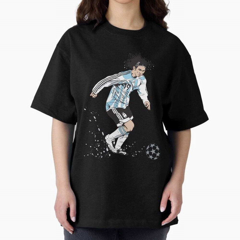 Lionel Messi runner Oversized T-Shirt Bring Match Day Fire to Match Day Hype around FIFA World Cup 2026 USA Canada Mexico, Cristiano Ronaldo, Haaland and CR7, Brazil, Football Passion, Legendary Performances, Festival Vibes and Supporter Community;