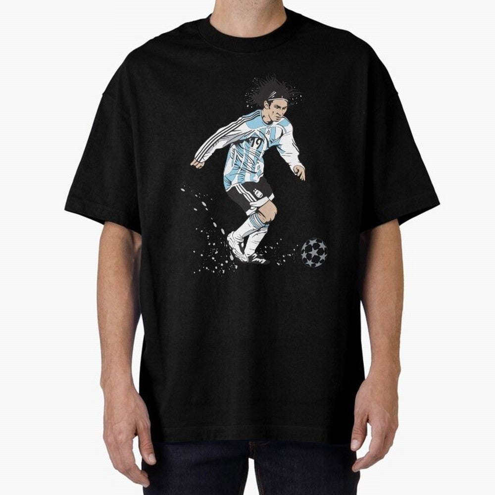 Lionel Messi runner Oversized T-Shirt Bring Match Day Fire to Match Day Hype around FIFA World Cup 2026 USA Canada Mexico, Cristiano Ronaldo, Haaland and CR7, Brazil, Football Passion, Legendary Performances, Festival Vibes and Supporter Community;