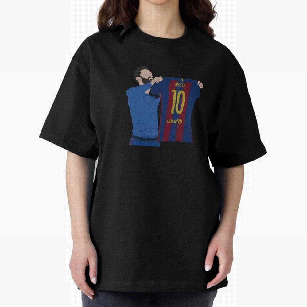 Lionel Messi | Barcelona legend Oversized T-Shirt Celebrate the Road through Match Day Hype around FIFA World Cup 2026 USA Canada Mexico, Haaland and Mbappe, France, Vintage Soccer Flavor, Modern Football Stars, National Flags and Final Night