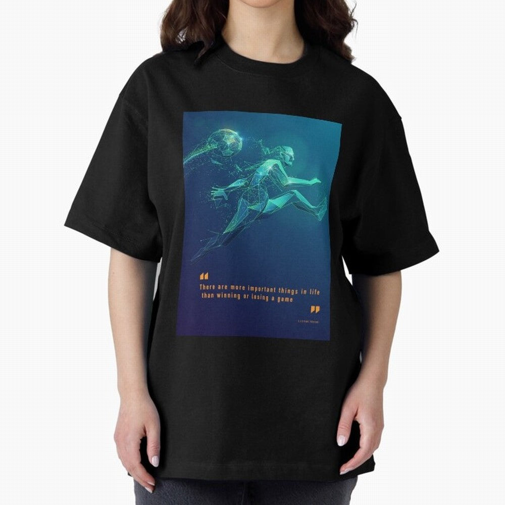 soccer football graphic Lionel Messi quotes Oversized T-Shirt Bring Legendary Rivalry Energy to FIFA World Cup 2026 Group Stage Spirit, Connected to Portugal, Messi and Cristiano Ronaldo, Match Day Excitement, Supporter Culture, Golden Goals and