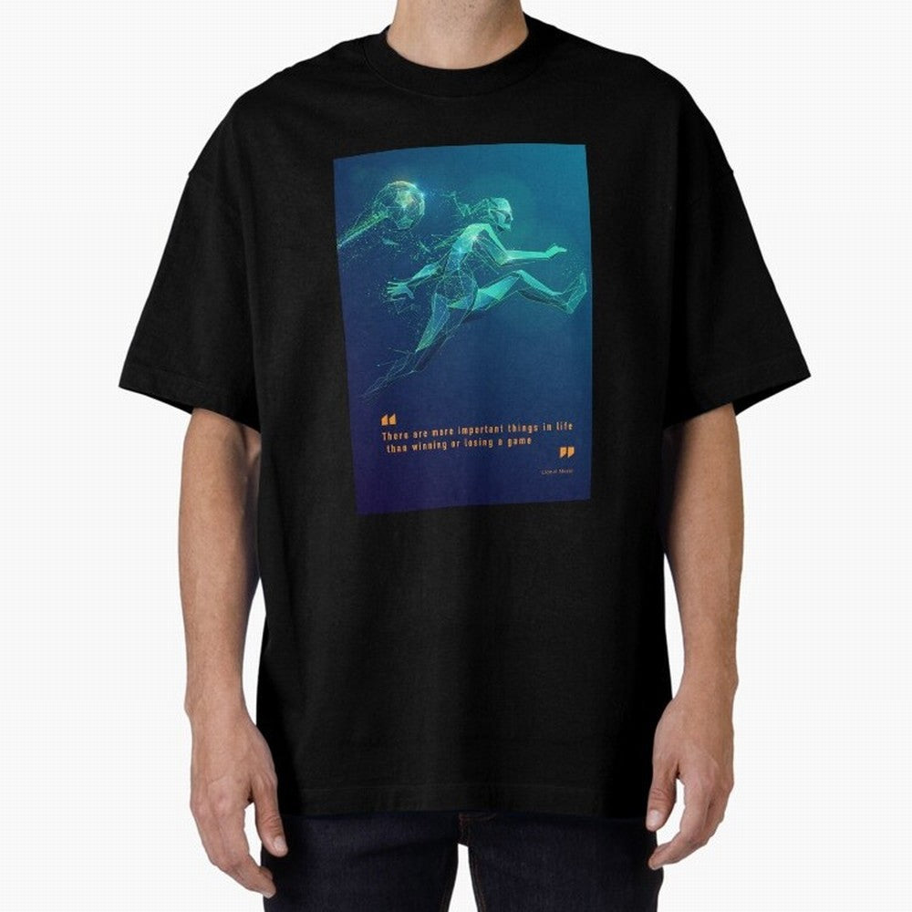 soccer football graphic Lionel Messi quotes Oversized T-Shirt Bring Legendary Rivalry Energy to FIFA World Cup 2026 Group Stage Spirit, Connected to Portugal, Messi and Cristiano Ronaldo, Match Day Excitement, Supporter Culture, Golden Goals and