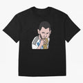 Lionel Messi in Weirdtual Reality Oversized T-Shirt Stand with FIFA World Cup 2026 USA Canada Mexico for Fans of Messi, Neymar and Mbappe and Portugal, Spain and Germany, Bringing Worldwide Fan Energy, Dramatic Goals, Stadium Lights and