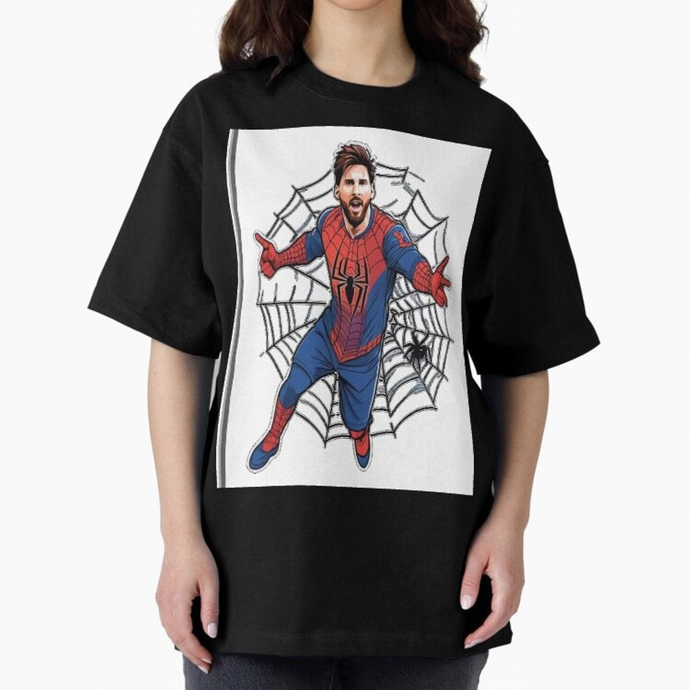 Lionel Messi Spider Oversized T-Shirt Relive the Noise and Pride of Match Day Hype around FIFA World Cup 2026 USA Canada Mexico, Messi, Neymar and Mbappe, France and Portugal, Football Festival Excitement, Trophy Ambitions, Country Rivalries and