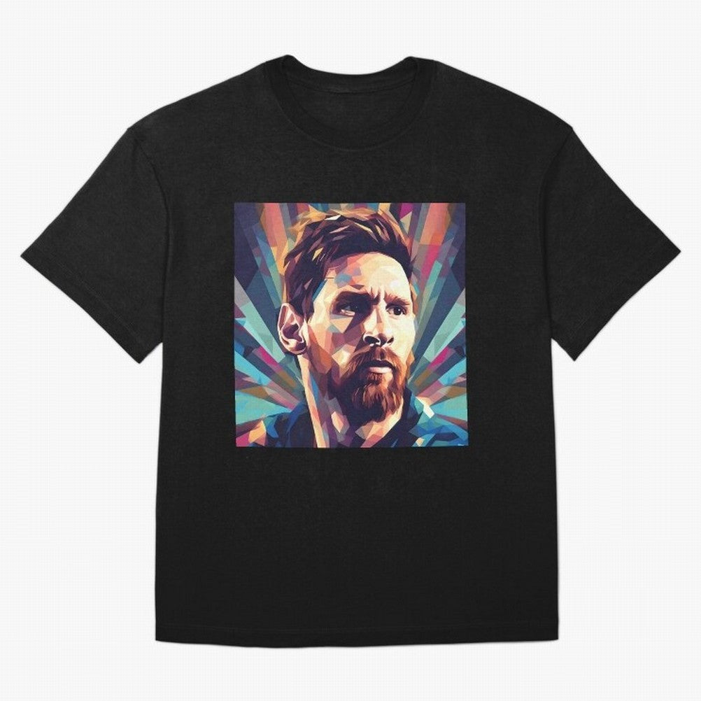 Lionel Messi Portrait Abstract Digital Art, Football Player Classic T-Shirt Bring World Football Passion into Global Football Passion for FIFA World Cup 2026, Built around Neymar, Haaland and Cristiano Ronaldo, England, France and Netherlands, Goal