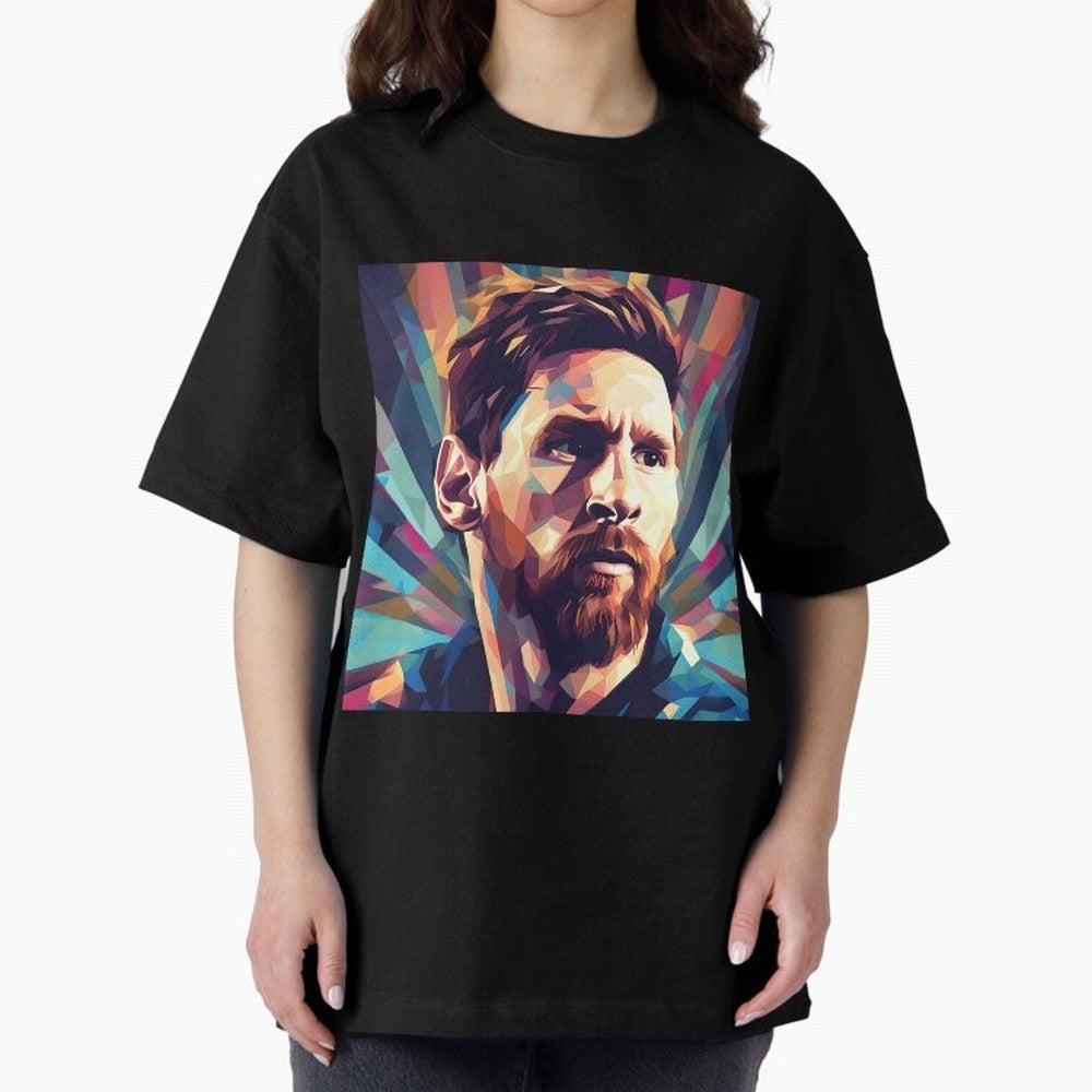 Lionel Messi Portrait Abstract Digital Art, Football Player Classic T-Shirt Bring World Football Passion into Global Football Passion for FIFA World Cup 2026, Built around Neymar, Haaland and Cristiano Ronaldo, England, France and Netherlands, Goal