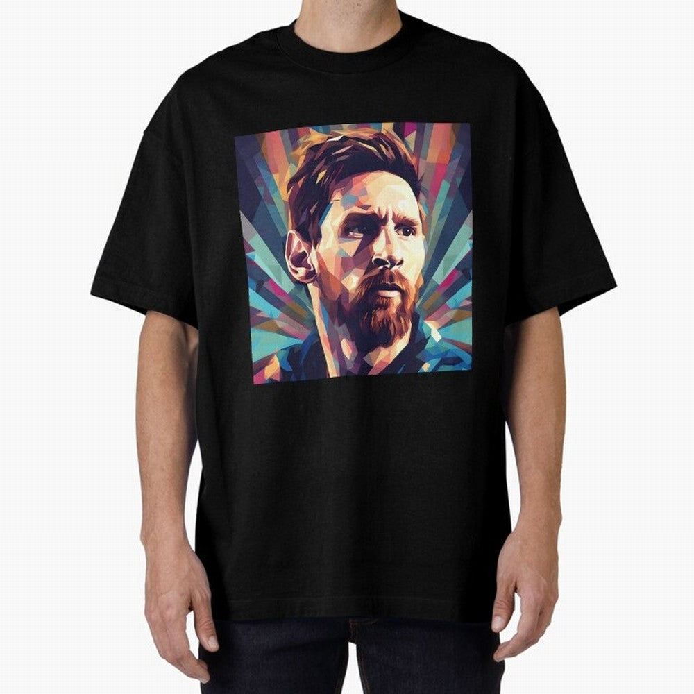 Lionel Messi Portrait Abstract Digital Art, Football Player Classic T-Shirt Bring World Football Passion into Global Football Passion for FIFA World Cup 2026, Built around Neymar, Haaland and Cristiano Ronaldo, England, France and Netherlands, Goal