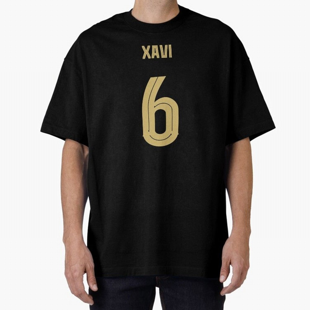 Xavi 6 Barcelona Oversized T-Shirt Relive FIFA World Cup 2026 USA Canada Mexico for Fans of Messi, Neymar and Mbappe and France and Portugal, Bringing Stadium Memories, Football Loyalty, International Chants and Championship Tradition; Perfect for