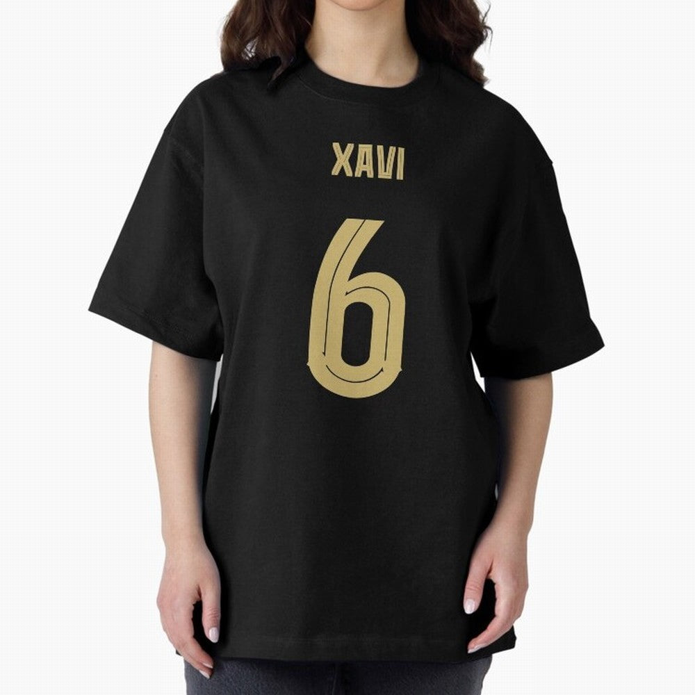 Xavi 6 Barcelona Oversized T-Shirt Relive FIFA World Cup 2026 USA Canada Mexico for Fans of Messi, Neymar and Mbappe and France and Portugal, Bringing Stadium Memories, Football Loyalty, International Chants and Championship Tradition; Perfect for