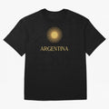 Argentina Gold Oversized T-Shirt Stand Proud for FIFA World Cup 2026 Spirit, Filled with Portugal, Spain and Germany, Neymar, Haaland and Cristiano Ronaldo, Football Festival Excitement, Trophy Ambitions, Country Rivalries and Star Player Buzz;