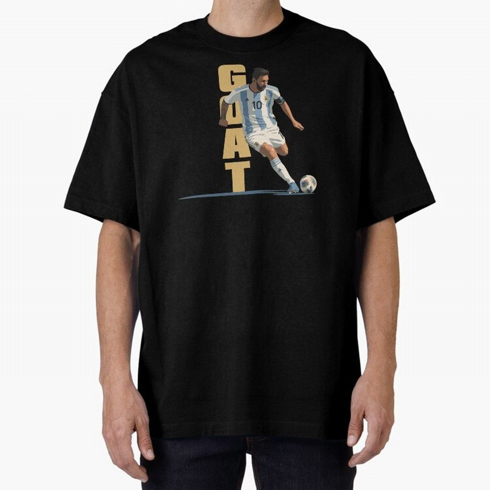 Messi in action GOAT Minimalist Graphic Premium T-Shirt Show Fan Pride Across the FIFA World Cup 2026 USA Canada Mexico Journey through Messi and Cristiano Ronaldo Highlights, Spain Pride, Stadium Memories, Football Loyalty, International Chants