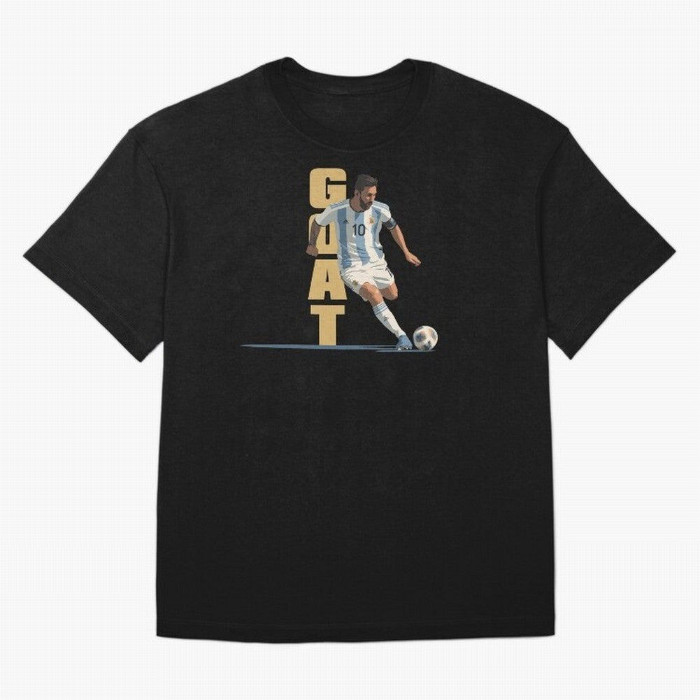 Messi in action GOAT Minimalist Graphic Premium T-Shirt Show Fan Pride Across the FIFA World Cup 2026 USA Canada Mexico Journey through Messi and Cristiano Ronaldo Highlights, Spain Pride, Stadium Memories, Football Loyalty, International Chants