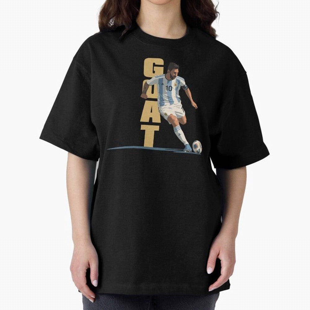 Messi in action GOAT Minimalist Graphic Premium T-Shirt Show Fan Pride Across the FIFA World Cup 2026 USA Canada Mexico Journey through Messi and Cristiano Ronaldo Highlights, Spain Pride, Stadium Memories, Football Loyalty, International Chants