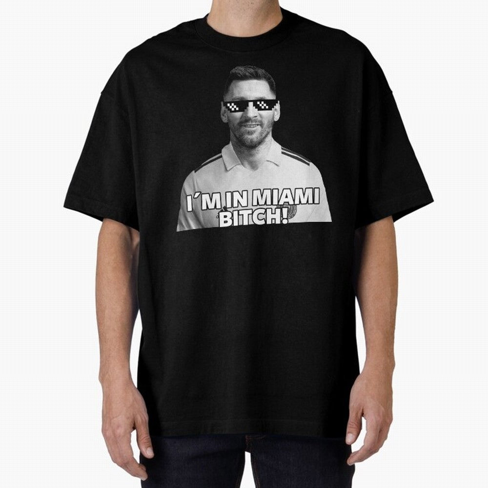 Lionel Messi Inter Miami Football Soccer meme Welcome to Miami I¡äm in Miami Bitch quotes funny champions player Sticker Premium T-Shirt Carry National Pride through FIFA World Cup 2026 Group Stage Connected to CR7, Argentina Energy, Retro Football