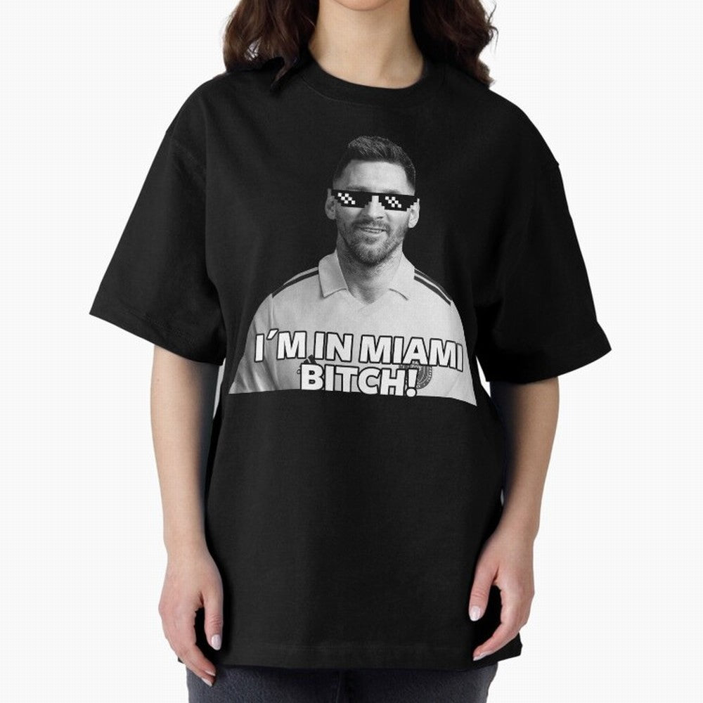 Lionel Messi Inter Miami Football Soccer meme Welcome to Miami I¡äm in Miami Bitch quotes funny champions player Sticker Premium T-Shirt Carry National Pride through FIFA World Cup 2026 Group Stage Connected to CR7, Argentina Energy, Retro Football