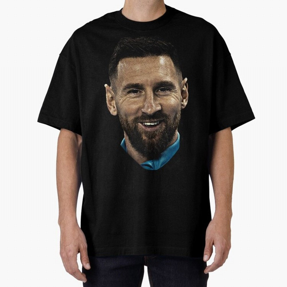 Messi Iconic Smile - Streetwear Style Portrait Premium T-Shirt Share the Excitement of the FIFA World Cup 2026 Group Stage Journey through CR7 Highlights, England Pride, Football History, Final Match Energy, Crowd Noise and Once in a Lifetime