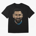 Messi Iconic Smile - Streetwear Style Portrait Premium T-Shirt Share the Excitement of the FIFA World Cup 2026 Group Stage Journey through CR7 Highlights, England Pride, Football History, Final Match Energy, Crowd Noise and Once in a Lifetime
