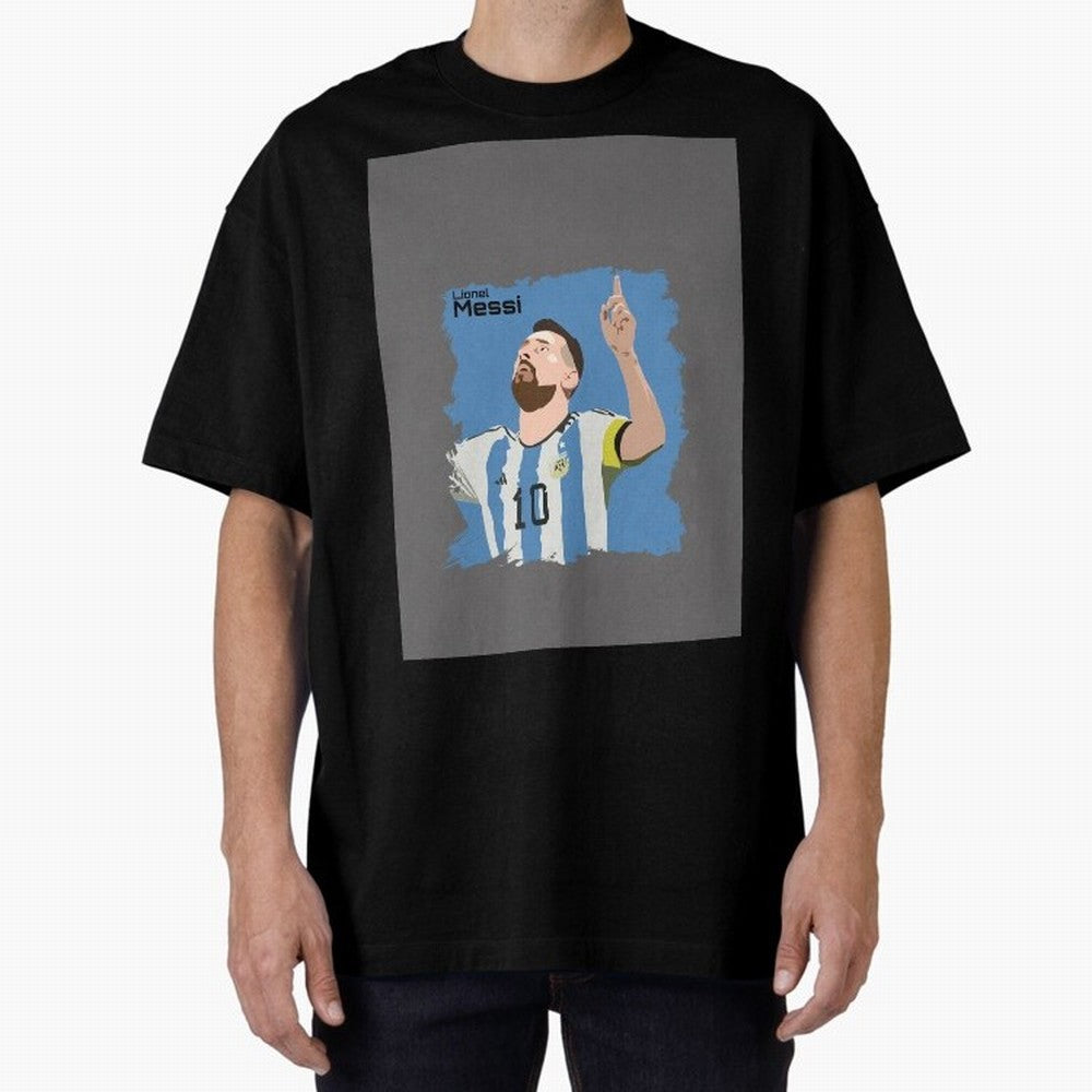 Lionel Messi Triumphant Argentina Portrait Graphic T-Shirt Show Your Stadium Side during FIFA World Cup 2026 Group Stage for Fans of Mbappe and Neymar and Argentina, Bringing Global Supporter Spirit, Legendary Goals, National Colors and Tournament