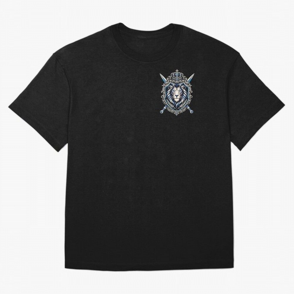 Majestic Lion Crest Emblem Premium T-Shirt Support Iconic Players in FIFA World Cup 2026 for Fans of Messi, Neymar and Mbappe and Argentina, France and Brazil, Bringing Classic Soccer Heritage, Championship Pressure, Fan Loyalty and International