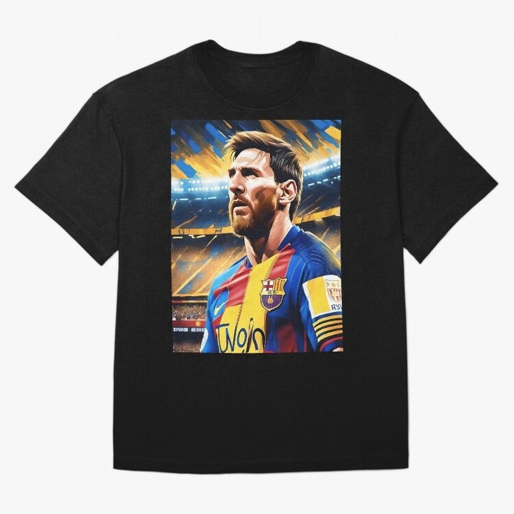 Lionel Messi Graphic T-Shirt Represent Football Lovers during Global Football Passion for FIFA World Cup 2026 USA Canada Mexico, Centered on CR7 and Messi, Spain, Championship Spirit, Famous Goals, Roaring Crowds and International Football Unity;