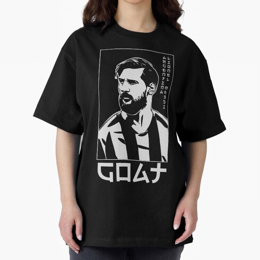 Lionel Messi Japanese Style Portrait art illustration Premium T-Shirt Celebrate Match Day Hype around FIFA World Cup 2026 Group Stage, Messi, CR7 and Mbappe, Spain and Netherlands, Global Supporter Spirit, Legendary Goals, National Colors and