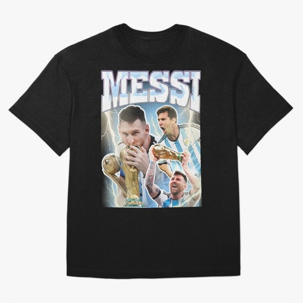 Messi Champion Vintage Retro Design Premium T-Shirt Carry National Pride through Global Football Passion for FIFA World Cup 2026, Centered on Cristiano Ronaldo, Haaland and CR7, Spain and Netherlands, Stadium Memories, Football Loyalty,