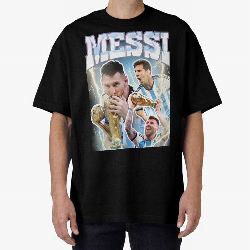 Messi Champion Vintage Retro Design Premium T-Shirt Carry National Pride through Global Football Passion for FIFA World Cup 2026, Centered on Cristiano Ronaldo, Haaland and CR7, Spain and Netherlands, Stadium Memories, Football Loyalty,