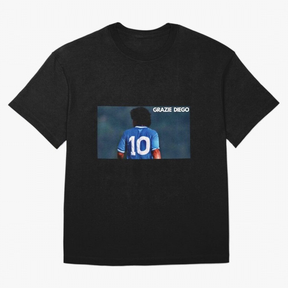 GRAZIE DIEGO! Classic T-Shirt Join FIFA World Cup 2026 Group Stage Highlighting Messi, Portugal, Spain and Germany Energy, Fan Favorite Moments, National Team Passion, Big Match Drama and Soccer History; Perfect for Supporters Who Want Bold