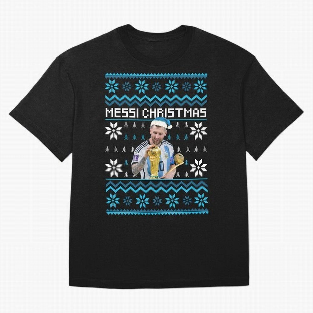 Leo Messi Christmas Ugly Sweater Design Classic T-Shirt Relive Legendary Nights from FIFA World Cup 2026 for Fans of Messi, Neymar and Mbappe and Netherlands, Bringing Sports Nostalgia, International Competition, Famous Players and Unforgettable