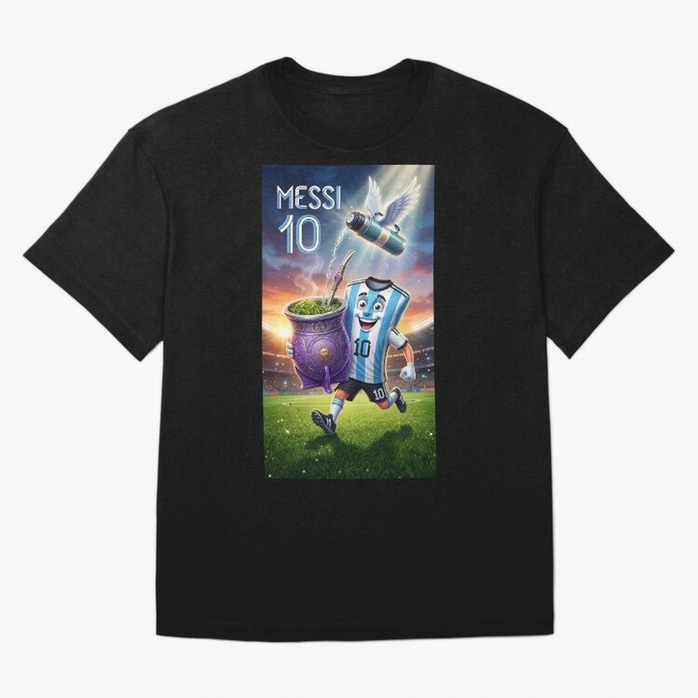 Messi 10 & Mate Magic ¨C The Soul of Argentine Football - Argentina Football Mate Mascot - Messi 10 Soccer Fan Art Oversized T-Shirt Fuel the FIFA World Cup 2026 USA Canada Mexico Journey through Messi Highlights, Brazil, Portugal and Argentina