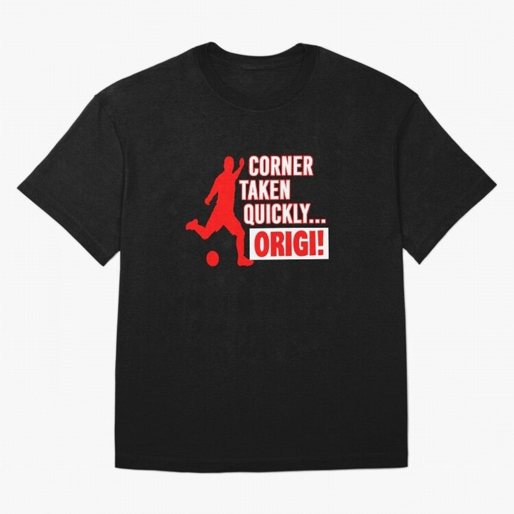 Corner Taken Quickly Origi (Red) Essential T-Shirt Show Support during Match Day Hype around FIFA World Cup 2026 USA Canada Mexico, Cristiano Ronaldo, Haaland and CR7, Brazil, Game Day Rituals, Football Legends, Country Pride and the Road to the