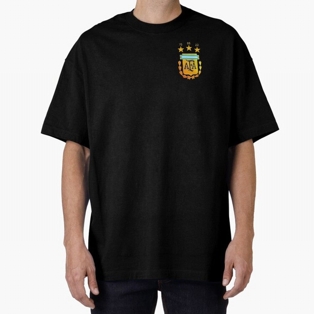 AFA ARGENTINA CHAMPION QATAR 2022 3 STARS Oversized T-Shirt Cheer through Every Moment of FIFA World Cup 2026 Group Stage for Fans of Mbappe and France, Bringing Soccer Culture, Superstar Moments, National Team Dreams and Competitive Fire; Great