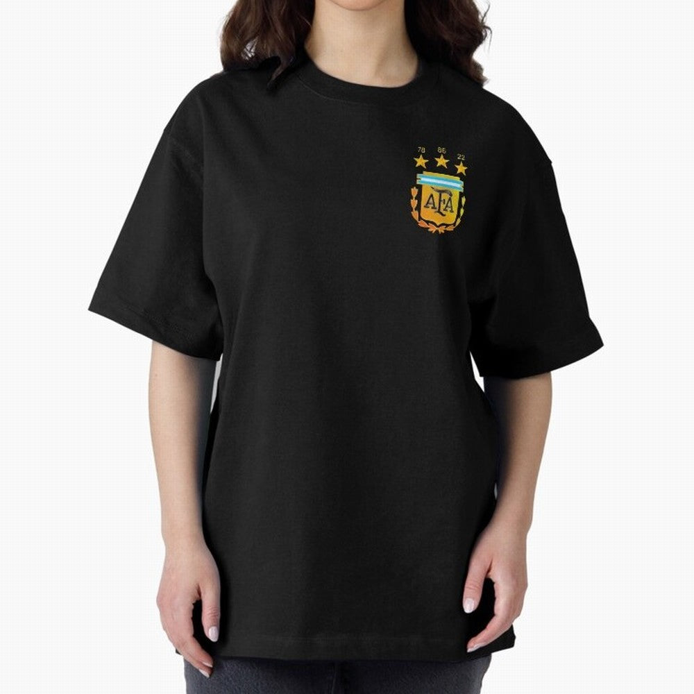 AFA ARGENTINA CHAMPION QATAR 2022 3 STARS Oversized T-Shirt Cheer through Every Moment of FIFA World Cup 2026 Group Stage for Fans of Mbappe and France, Bringing Soccer Culture, Superstar Moments, National Team Dreams and Competitive Fire; Great