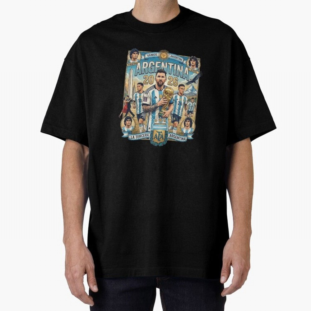 Argentina 2026 ¨C Copa Mundial Spirit Classic T-Shirt Carry the Dream of FIFA World Cup 2026 for Fans of Messi and France and Portugal, Bringing Retro Football Energy, Iconic Rivalries, Trophy Chase Drama and Stadium Atmosphere; Great for