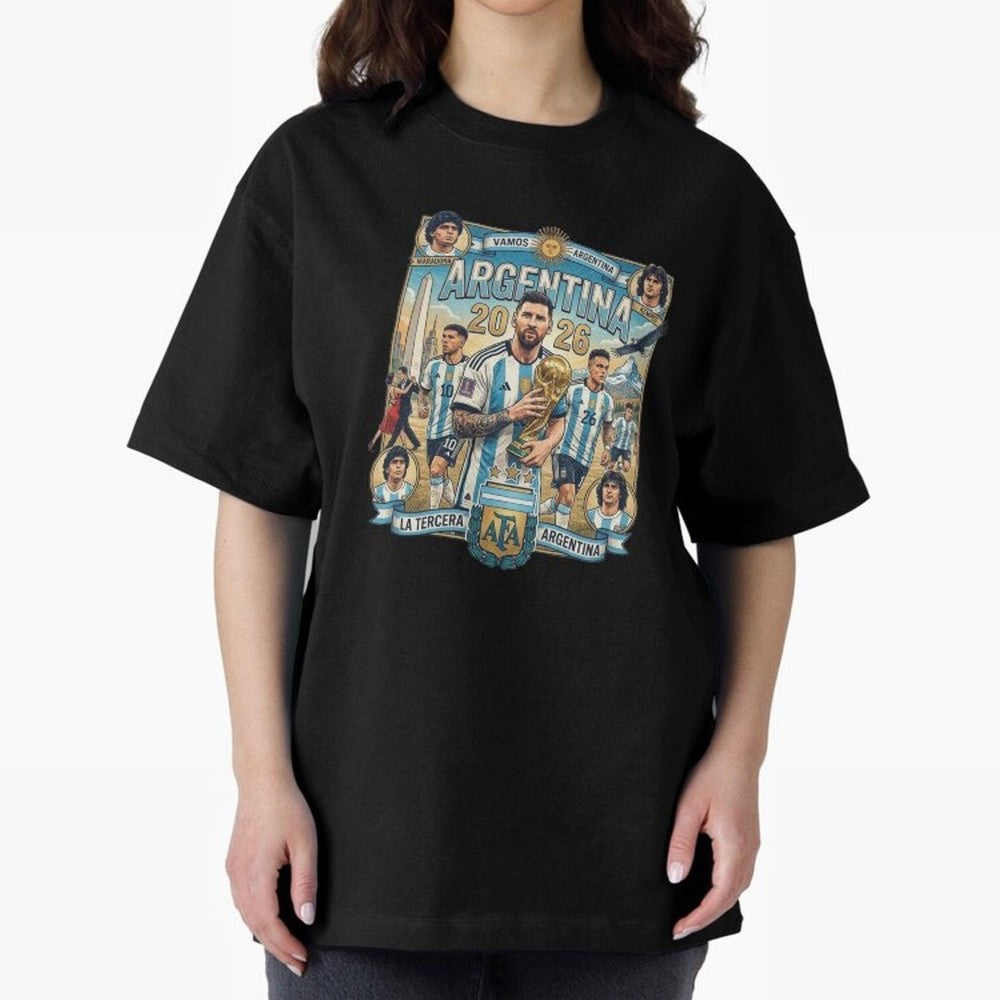Argentina 2026 ¨C Copa Mundial Spirit Classic T-Shirt Carry the Dream of FIFA World Cup 2026 for Fans of Messi and France and Portugal, Bringing Retro Football Energy, Iconic Rivalries, Trophy Chase Drama and Stadium Atmosphere; Great for