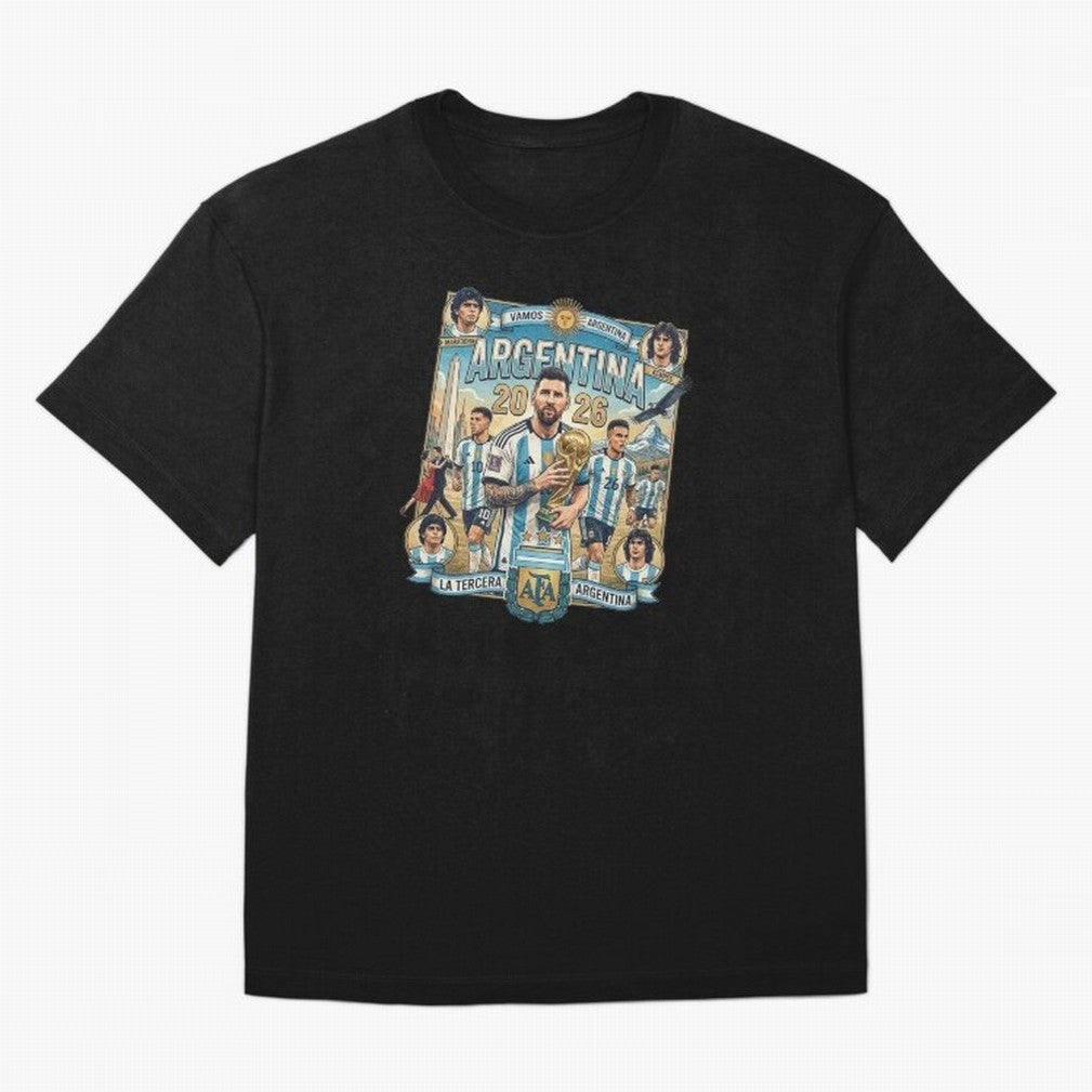 Argentina 2026 ¨C Copa Mundial Spirit Classic T-Shirt Carry the Dream of FIFA World Cup 2026 for Fans of Messi and France and Portugal, Bringing Retro Football Energy, Iconic Rivalries, Trophy Chase Drama and Stadium Atmosphere; Great for