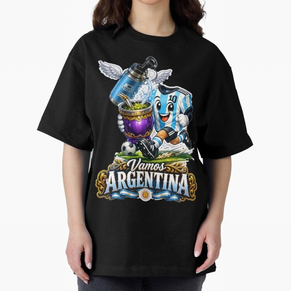 Cancha & Mate Dreams ¨C Argentina Football Heritage - Argentina Football Mate Mascot - Messi 10 Soccer Fan Art Classic T-Shirt Make the Season About FIFA World Cup 2026 Group Stage Connected to Haaland, Argentina, France and Brazil Energy,