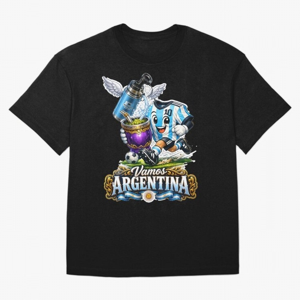 Cancha & Mate Dreams ¨C Argentina Football Heritage - Argentina Football Mate Mascot - Messi 10 Soccer Fan Art Classic T-Shirt Make the Season About FIFA World Cup 2026 Group Stage Connected to Haaland, Argentina, France and Brazil Energy,